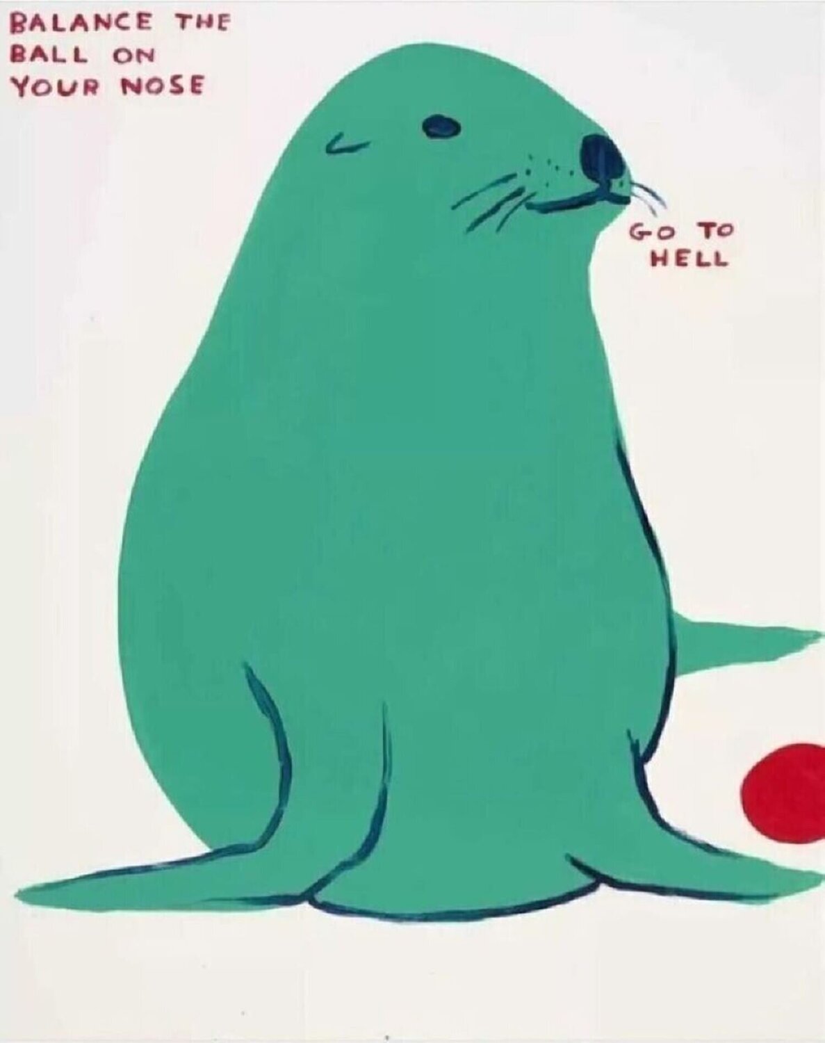 Balance The Ball David Shrigley Print for sale