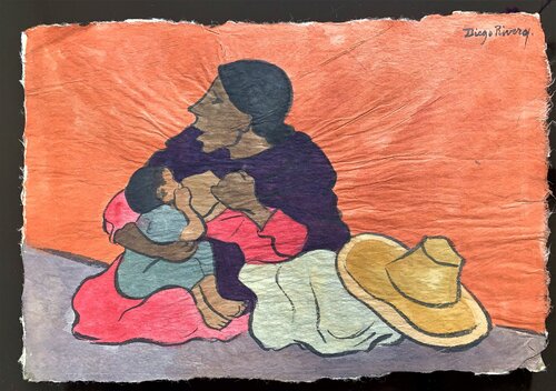 Alimentando al Nino ( Nourishing the Boy) by Diego Rivera, Painting for Sale on Singulart