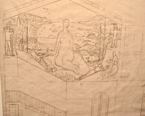 V. LARGE - MURAL STUDY FOR THE CALIFORNIA SCHOOL of  FINE ARTS by Diego Rivera, Work on Paper for Sale on Singulart