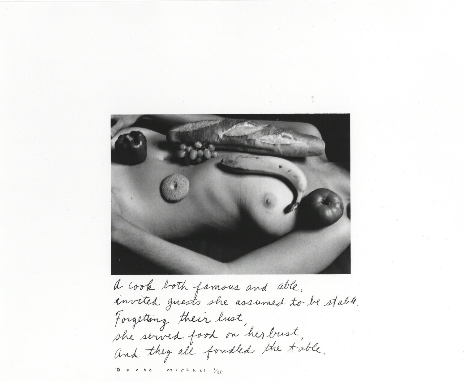 Esta with Fruit (Food Lust) Duane Michals Fotografie zu verkaufen