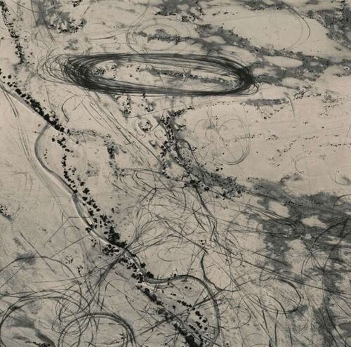 Off Road Traffic Pattern along the Northwest Shore of the Great Salt Lake, Utah van Emmet Gowin, Fotografie te koop op Singulart