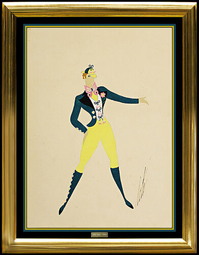 Midsummer Fair - The Gentleman di Erté, Opera su carta in vendita su Singulart