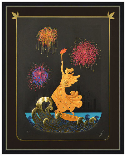 Statue Of Liberty, Night di Erté, Stampa in vendita su Singulart