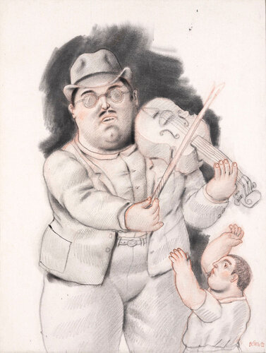"El violinista" di Fernando Botero, Altri media in vendita su Singulart