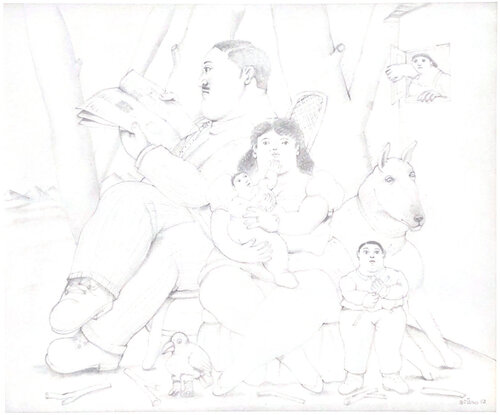 Une famille van Fernando Botero, Afdruk te koop op Singulart