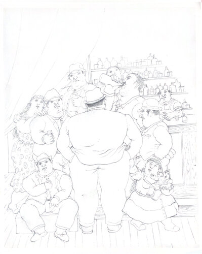 Au bar van Fernando Botero, Afdruk te koop op Singulart