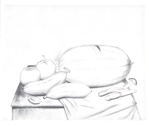 Nature morte à la pastèque van Fernando Botero, Afdruk te koop op Singulart