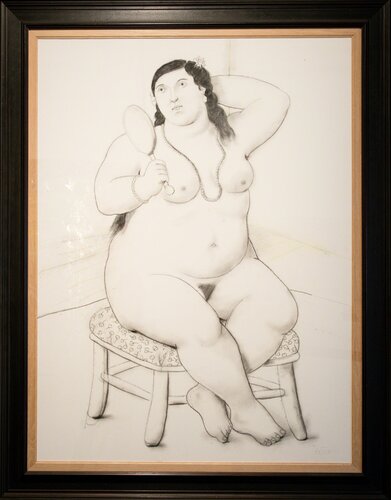 Mujer con espejo van Fernando Botero, Werk op papier te koop op Singulart