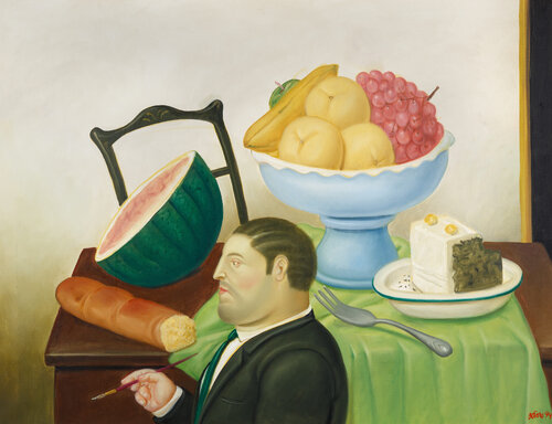 Painter of still lifes van Fernando Botero, Schilderij te koop op Singulart