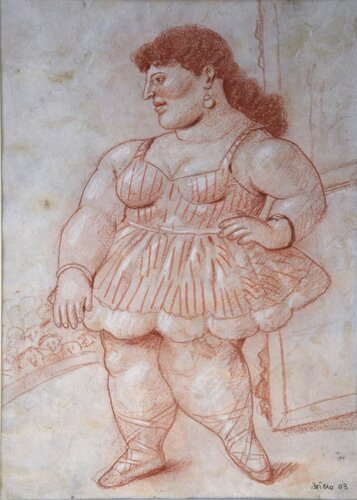 Donna Rossa van Fernando Botero, Werk op papier te koop op Singulart