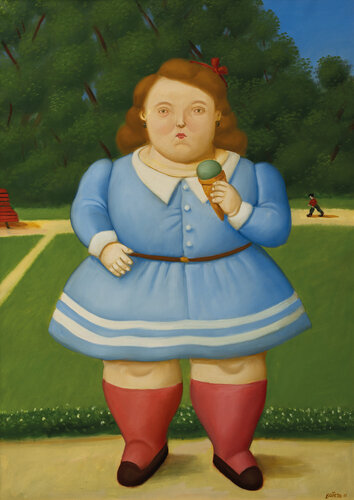 Girl eating ice cream van Fernando Botero, Schilderij te koop op Singulart