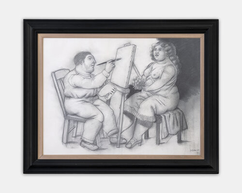 Pittore e Modella van Fernando Botero, Schilderij te koop op Singulart