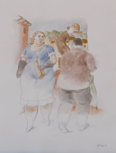 La Calle van Fernando Botero, Werk op papier te koop op Singulart