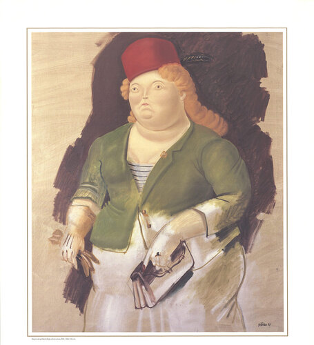 Mujer con Sombrero Rojo (no text) van Fernando Botero, Afdruk te koop op Singulart