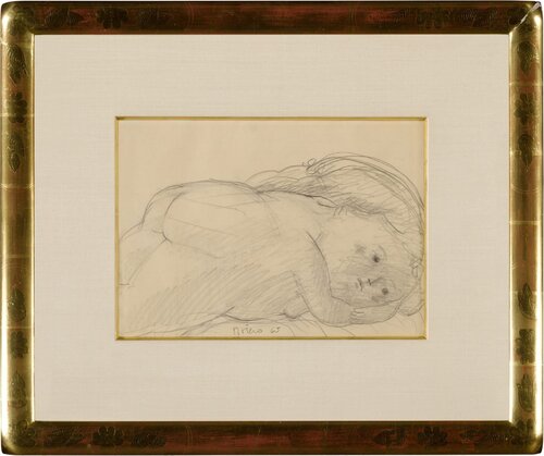 Mujer Recostada van Fernando Botero, Werk op papier te koop op Singulart