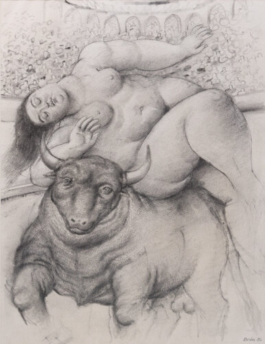 Sin Titolo (Abduction of Europa) van Fernando Botero, Werk op papier te koop op Singulart