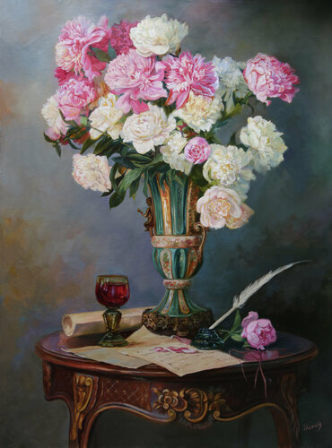 Peonies by Eduard Panov, Painting for Sale on Singulart
