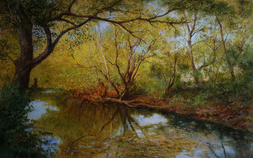 Forest river by Eduard Panov, Painting for Sale on Singulart