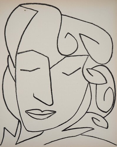 Femme aux yeux clos by Françoise Gilot, Print for Sale on Singulart