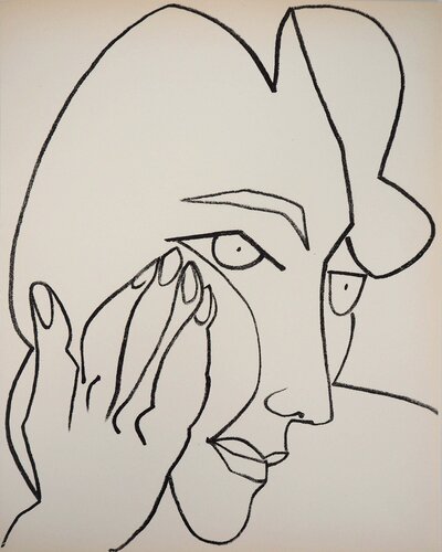 Femme pensive by Françoise Gilot, Print for Sale on Singulart