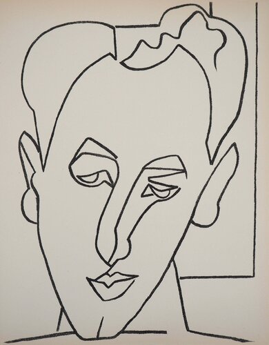 Jeune homme amoureux, Lithographie originale (Mourlot, 1951) par Françoise Gilot, Édition en vente sur Singulart