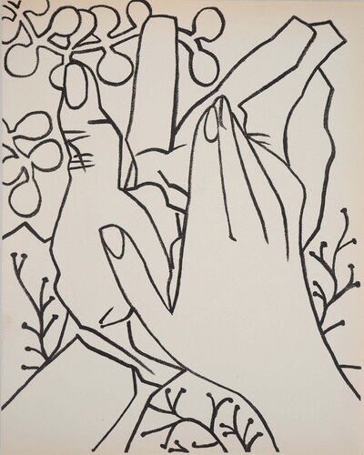 La caresse, Lithographie originale (Mourlot, 1951) by Françoise Gilot, 版画 for Sale on Singulart