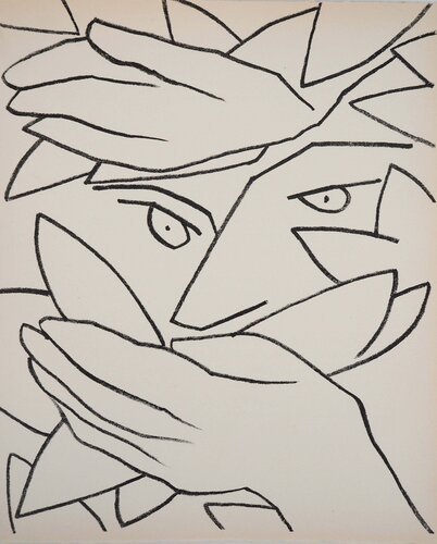 L'homme camouflé, Lithographie originale (Mourlot, 1951) by Françoise Gilot, 版画 for Sale on Singulart