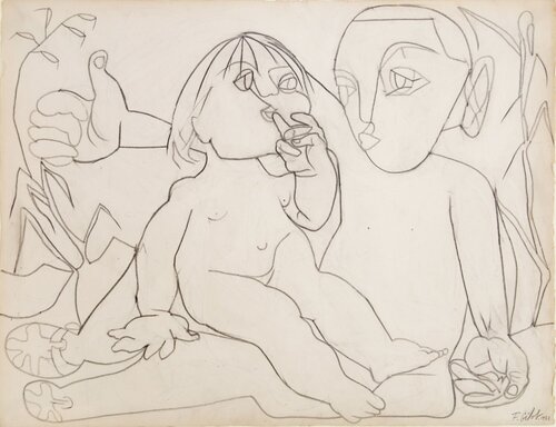 Claude as the Winner and Paloma van Françoise Gilot, Werk op papier te koop op Singulart