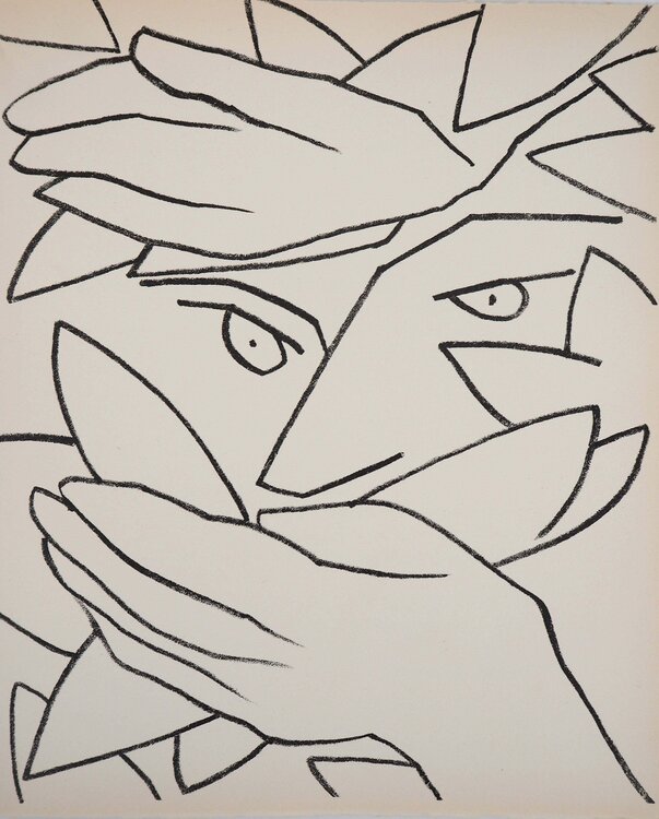 L'homme camouflé, Lithographie originale (Mourlot, 1951) Françoise Gilot