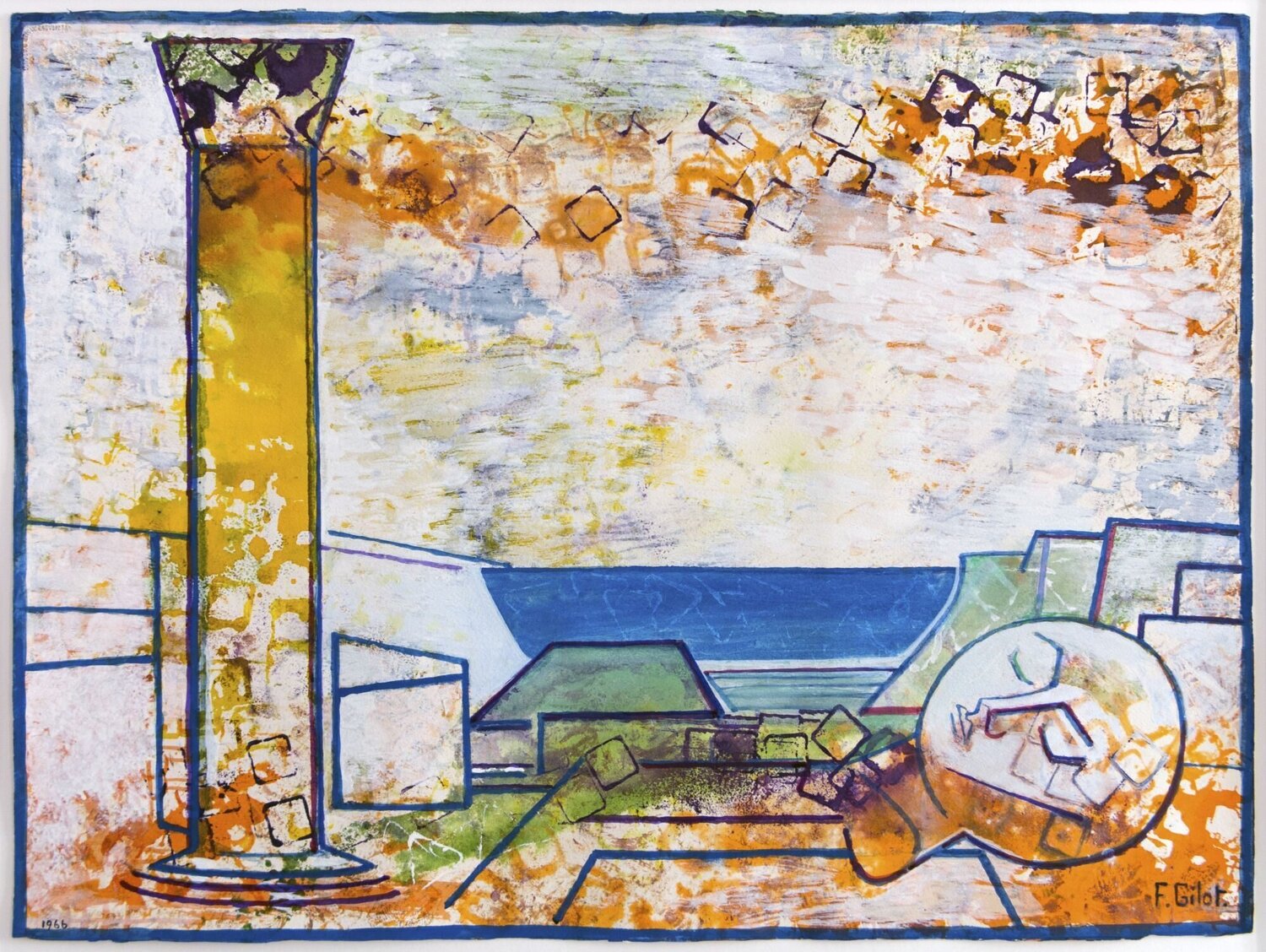 Landscape with Column and Fallen Head Françoise Gilot