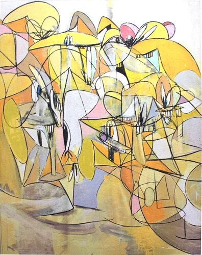 Plate 7, Pink and Yellow Sweep van George Condo, Afdruk te koop op Singulart