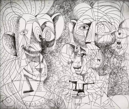 Laughing Clown Composition by George Condo, 인쇄 for Sale on Singulart