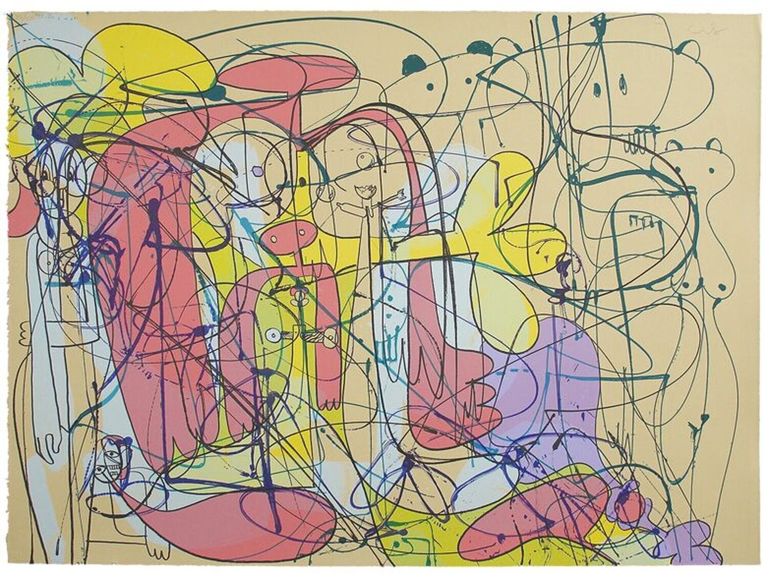 Reclining Nude Forms (State II) George Condo
