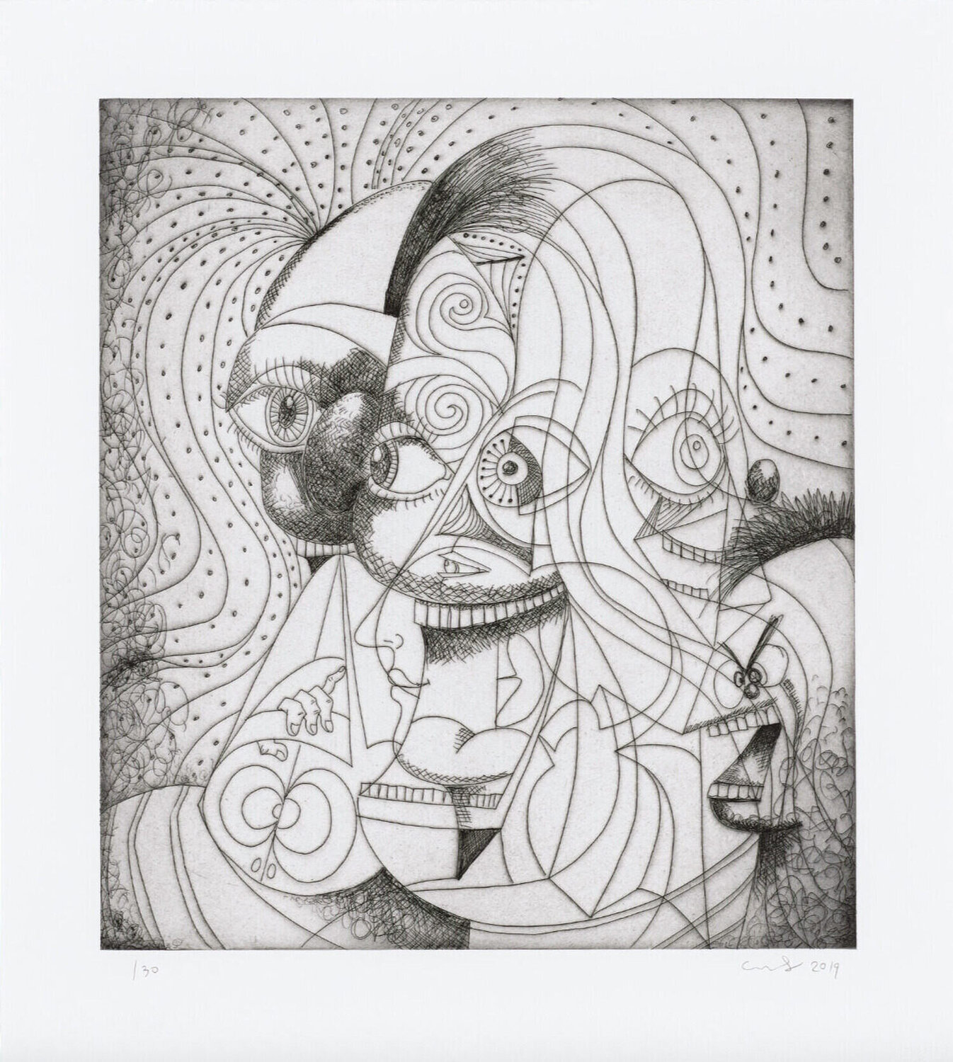 The Insane Clown George Condo Print for sale