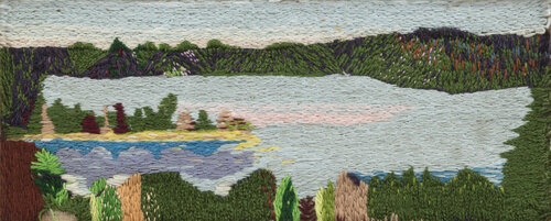 Along the Hoosick River di Grandma Moses, Tessile in vendita su Singulart