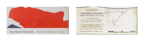 Art Card: Helen Frankenthaler at the Milwaukee Art Museum (Hand Signed by Helen Frankenthaler) par Helen Frankenthaler, Édition en vente sur Singulart