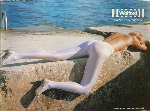 Wolford Stockings Lingerie Poster, FREE WORLDWIDE SHIPPING van Helmut Newton, Afdruk te koop op Singulart