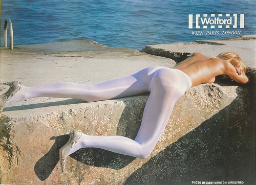Wolford Stockings Lingerie Poster, FREE WORLDWIDE SHIPPING van Helmut Newton, Afdruk te koop op Singulart