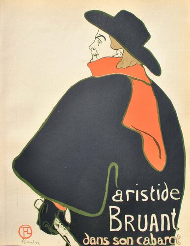 Aristide Bruant dans son cabaret di Henri de Toulouse-Lautrec, Stampa in vendita su Singulart