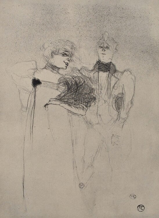 Elégante et son prétendant Henri de Toulouse-Lautrec