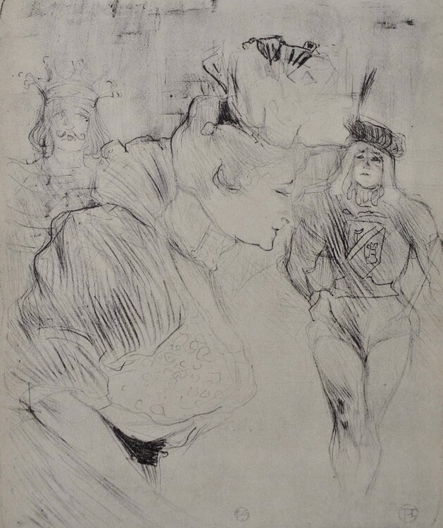Melle Lender saluant Henri de Toulouse-Lautrec