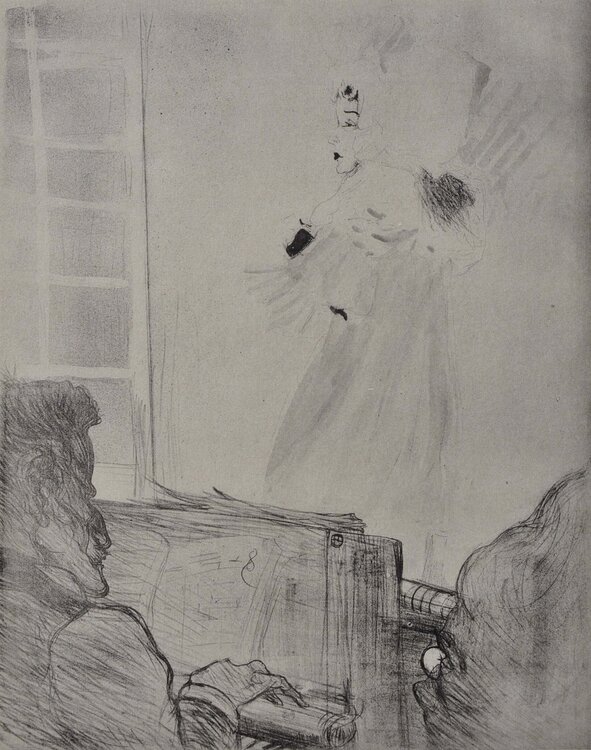 La chanteuse et le pianiste Henri de Toulouse-Lautrec