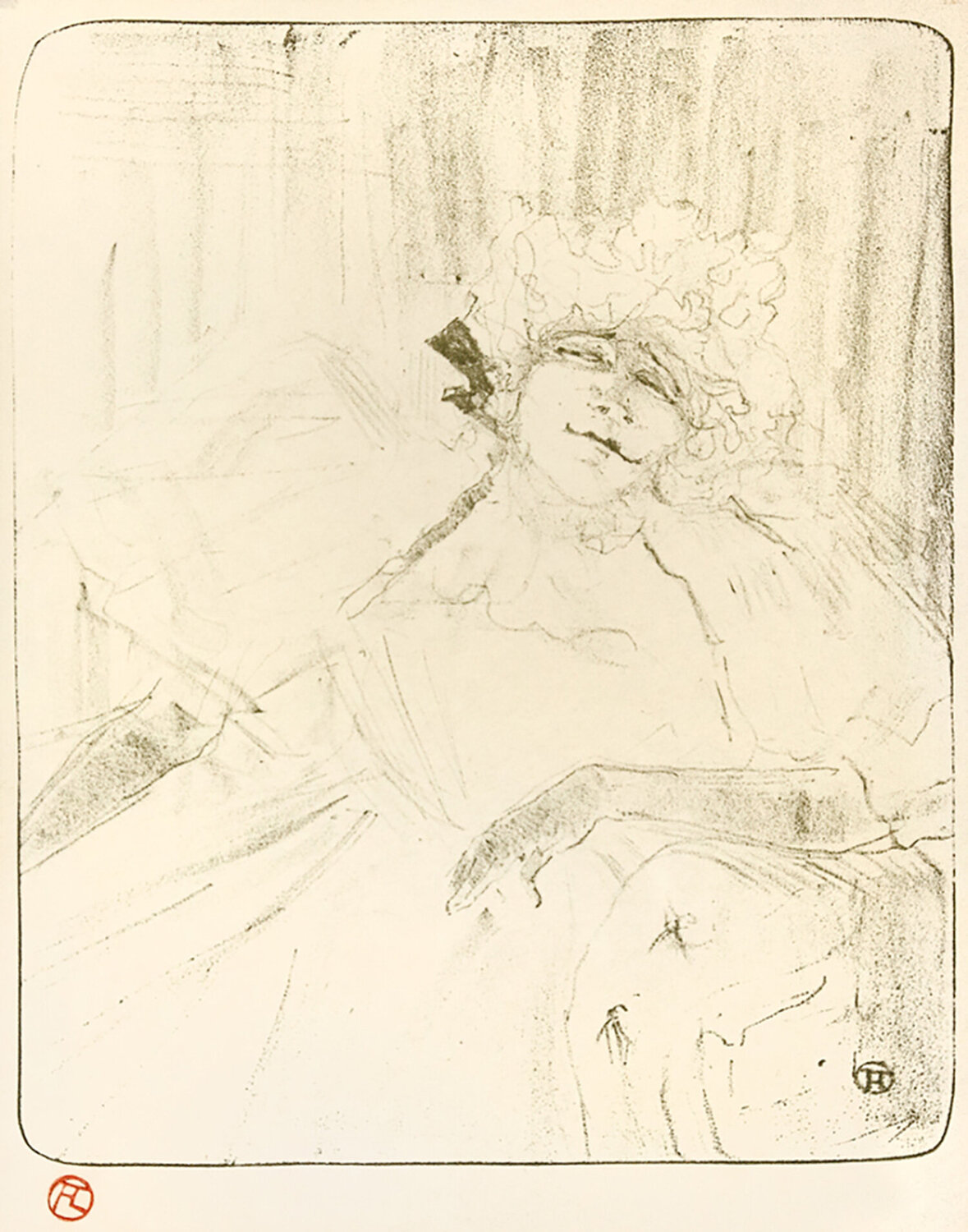 CHANSON ANCIENNE, YVETTE GUILBERT Henri de Toulouse-Lautrec Stampa in vendita