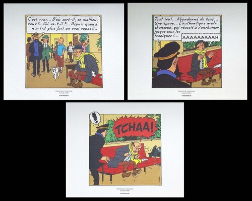 Vol 714 pour Sydney, 3 lithographie ex-libris by Hergé, 版画 for Sale on Singulart