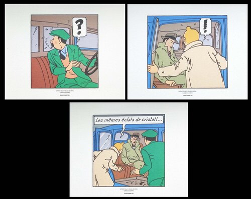 Les 7 boules de cristal, 3 lithographie ex-libris par Hergé, Édition en vente sur Singulart