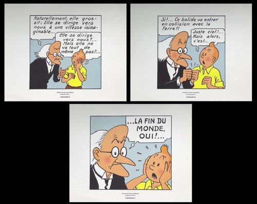 L'étoile mystérieuse, 3 lithographie ex-libris par Hergé, Édition en vente sur Singulart