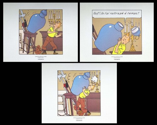 Tintin - Le secret de la licorne, 3 lithographie ex-libris by Hergé, Print for Sale on Singulart