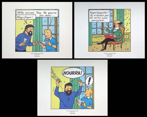 Tintin - Les bijoux de la Castafiore, 3 lithographie ex-libris by Hergé, Print for Sale on Singulart