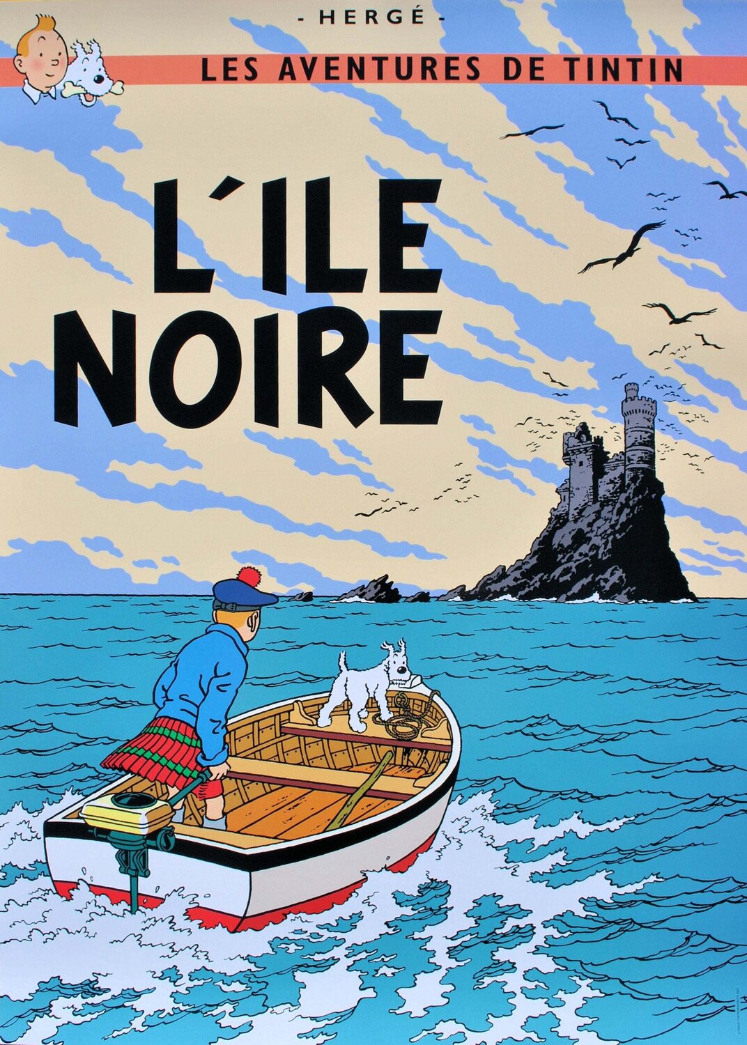 L'Ile noire, Affiche originale Hergé Print for sale