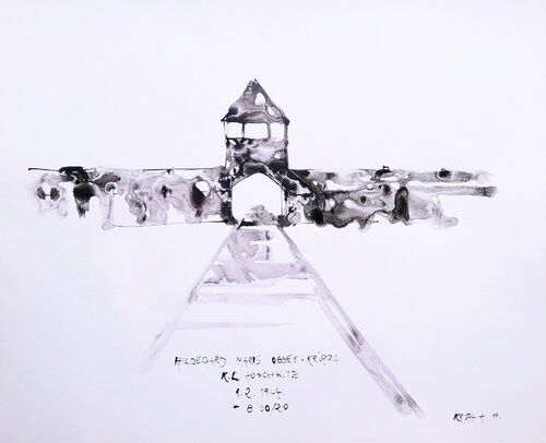 Hildegard Marie Ossek-Kruppa K.L.Auschwitz 1.2.1944. 8,20 di Alfred Freddy Krupa, Pittura in vendita su Singulart